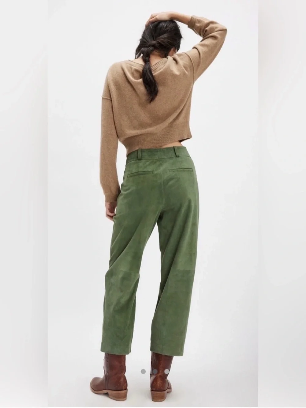 Free People Dakota Suede Pants Olivine Green